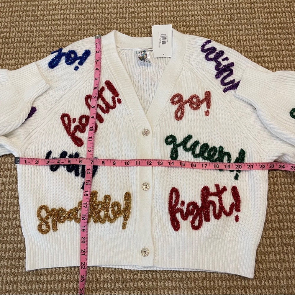 Queen of Sparkles Game Day Rainbow Cardigan XS NWT - Picture 7 of 10